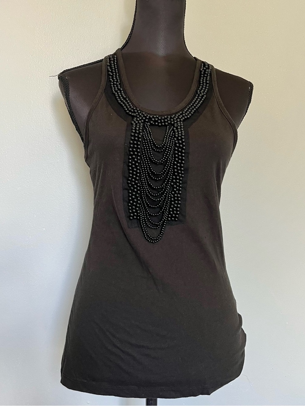 Threads 4 Thought Black indie sleeze beaded tank top